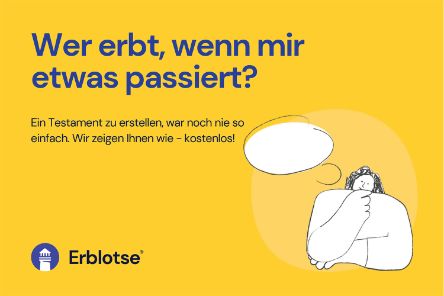 Bildlink mit Aufschrift: Wer erbt, wenn mir etwas passiert?
